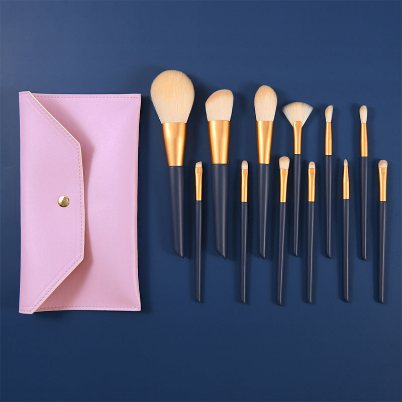A set of 12 makeup brushes