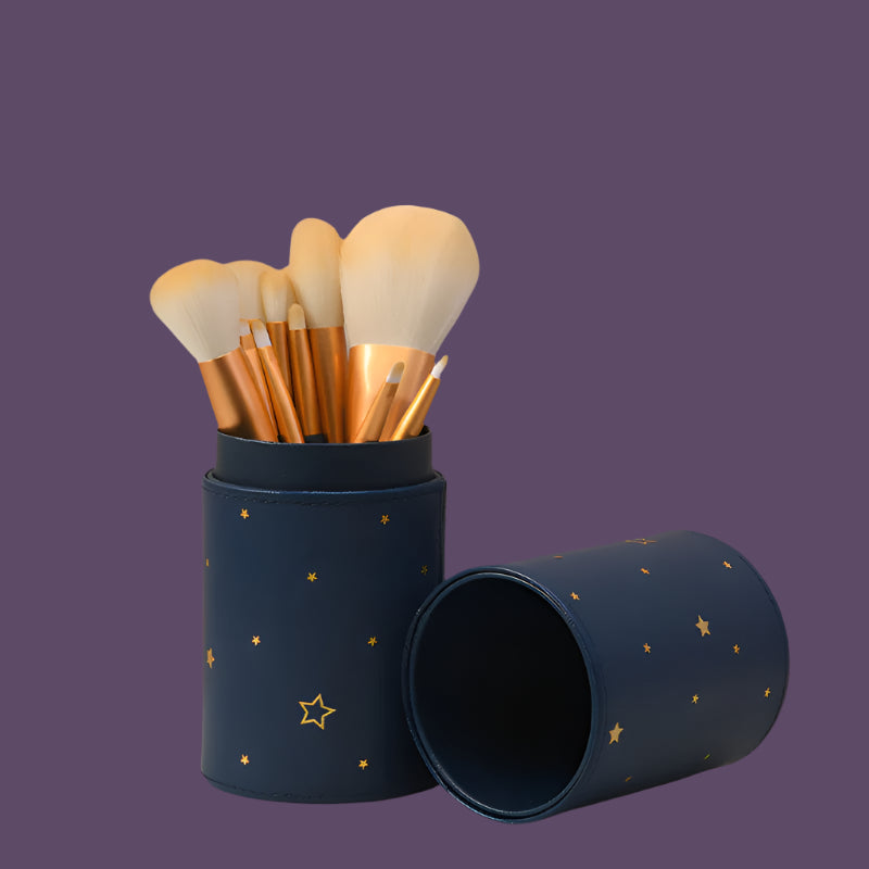 A set of 12 makeup brushes