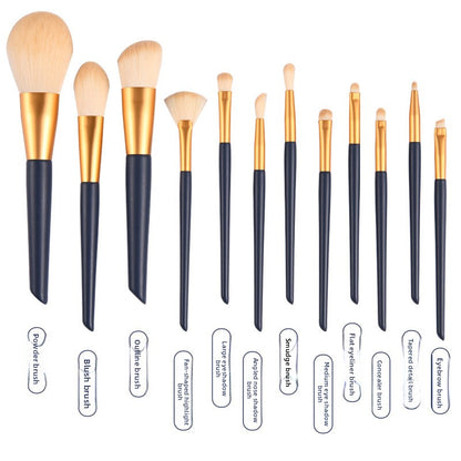 A set of 12 makeup brushes
